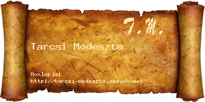 Tarcsi Modeszta névjegykártya